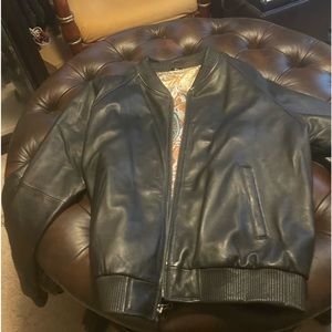 Custom black leather jacket 2 X